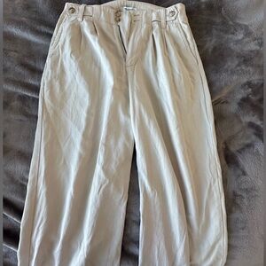 Madewell Harlow wide-leg pants; khaki